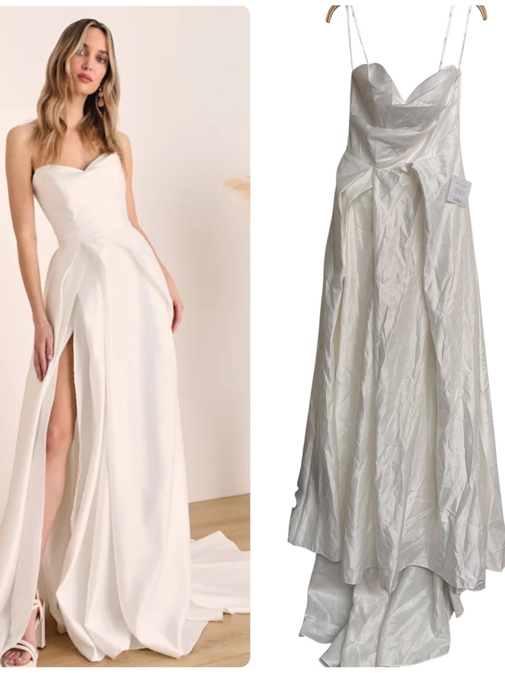New Lulus Luxe Bridal Lifetime Of Love White Satin Strapless Gown Wedding Dress